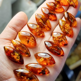 Cognac Amber Marquise Shape Cabochons